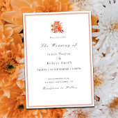 Herfst Flowers and Leafs Wedding Invitation Kaart