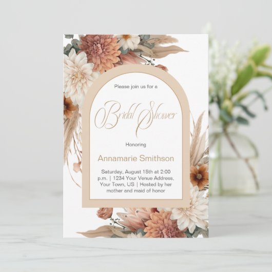  Herfst Flowers Arch Vrijgezellenfeest | Kaart (Staand voorkant)