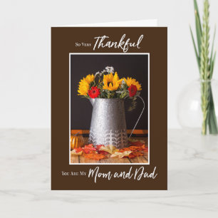 Herfst Flowers Autumn laat Thanksgiving mama en pa Kaart