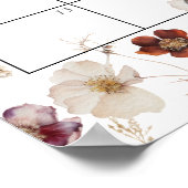 Herfst Flowers Baby shower Guess Vervaldatum Kalen Poster (Hoek)