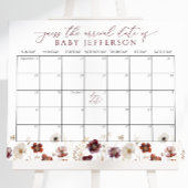 Herfst Flowers Baby shower Guess Vervaldatum Kalen Poster