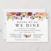 Herfst Flowers Boho Rehearsal Dinner Invitation Kaart (Voorkant)