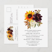 Herfst Flowers Bridal Shower Invitation Briefkaart (Voorkant / Achterkant)