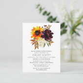 Herfst Flowers Bridal Shower Invitation Briefkaart (Staand voorkant)