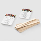 Herfst Flowers Burgundy Wedding Ceremony Program Handwaaier (Niet-gemonteerd)