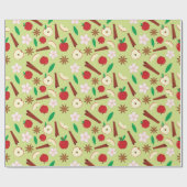 Herfst Flowers, Cinnamon, Star Anise, Apple Seamle Cadeaupapier (Vlak)