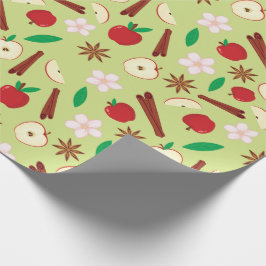 Herfst Flowers, Cinnamon, Star Anise, Apple Seamle Cadeaupapier