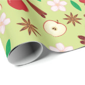 Herfst Flowers, Cinnamon, Star Anise, Apple Seamle Cadeaupapier (Rol Hoek)