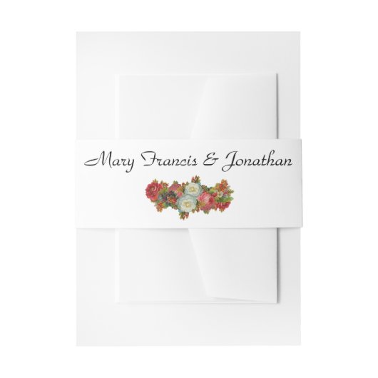  Herfst Flowers Coral Red Wedding Uitnodigingen Wikkel (Voorkant Voorbeeld)