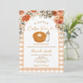 Herfst Flowers Cutie Pie Gingham Herfst Baby showe Kaart (Staand voorkant)