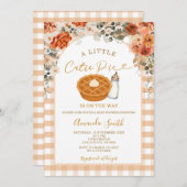 Herfst Flowers Cutie Pie Gingham Herfst Baby showe Kaart (Voorkant / Achterkant)