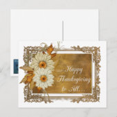 Herfst Flowers Design 1 - Happy Thanksgiving Brief Feestdagenkaart (Voorkant / Achterkant)