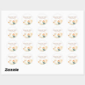 Herfst Flowers Elegant Bedankt Ronde Sticker (Vel)