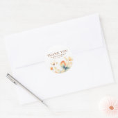 Herfst Flowers Elegant Bedankt Ronde Sticker (Envelop)