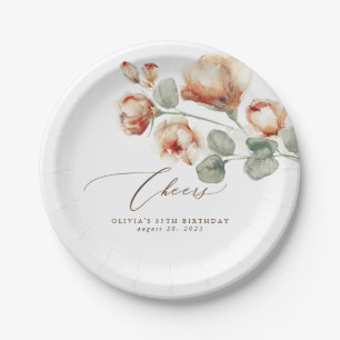 Herfst Flowers Elegant Romantic Papieren Bordje