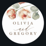 Herfst Flowers Elegant Romantic Wedding Ronde Sticker<br><div class="desc">Herfst bloemen bruiloft</div>