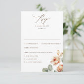Herfst Flowers Elegant Wedding RSVP Kaartje (Staand voorkant)