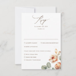 Herfst Flowers Elegant Wedding RSVP Kaartje