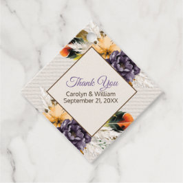 Herfst Flowers en Pampas Grass Wedding Bedankjes Labels