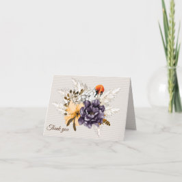Herfst Flowers en Pampas Grass Wedding Bedankkaart