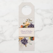 Herfst Flowers en Pampas Grass Wedding Flessenhanger (Achterkant)