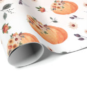 Herfst Flowers en pompoenen Cadeaupapier (Rol Hoek)