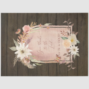 Herfst Flowers geeft Bedankt aan Lord Wooden Decou Tissuepapier