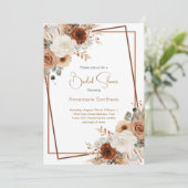 Herfst Flowers geometrische krans Vrijgezellenfees Kaart (Staand voorkant)