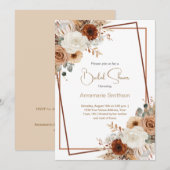 Herfst Flowers geometrische krans Vrijgezellenfees Kaart (Voorkant / Achterkant)