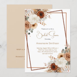 Herfst Flowers geometrische krans Vrijgezellenfees Kaart