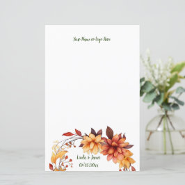 Herfst Flowers gepersonaliseerd briefpapier