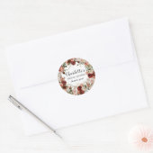 Herfst Flowers Greenery Vrijgezellenfeest Hartelij Ronde Sticker (Envelop)