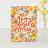  Herfst Flowers - Happy Thanksgiving Kaart (Gele Bloem)