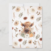 Herfst Flowers Highland Koe Baby shower Kaart (Achterkant)