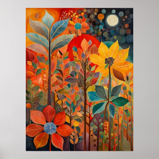 Herfst Flowers Kunstwerk Poster (Voorkant)