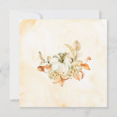 Herfst Flowers Leaves Pumpkins Christelijk Weddens Kaart (Achterkant)