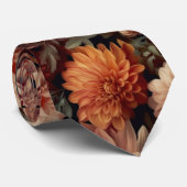 Herfst Flowers No.2 op Zwart Stropdas (Opgerold)