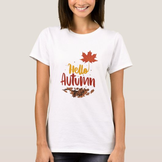 Herfst Flowers Oranje T-shirt (Voorkant)
