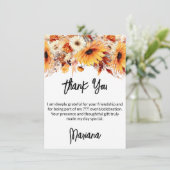 Herfst Flowers Party bedankje Kaart (Staand voorkant)