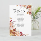 Herfst Flowers Pompoenen Tafel Kaart Zitkaarten (Staand voorkant)