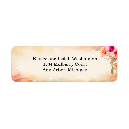 Herfst Flowers Retouradreslabel Etiket (Voorkant)