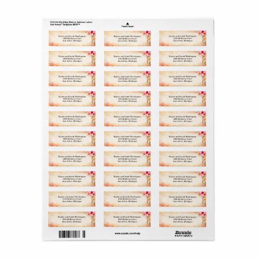 Herfst Flowers Retouradreslabel Etiket (Full Sheet)