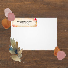 Herfst Flowers Retouradreslabel Etiket