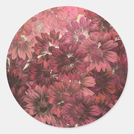 Herfst Flowers Ronde Sticker (Voorkant)