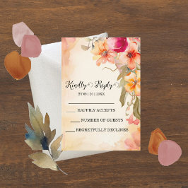 Herfst Flowers RSVP-kaarten Save The Date