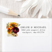 Herfst Flowers Rustic Wedding Return Label (Insitu)