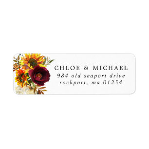 Herfst Flowers Rustic Wedding Return Label