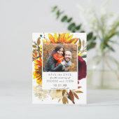 Herfst Flowers Save the Date Briefkaart (Staand voorkant)