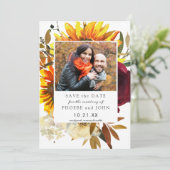 Herfst Flowers Save the Date Kaart (Staand voorkant)