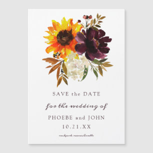 Herfst Flowers Save the Date Magnetische Uitnodigi